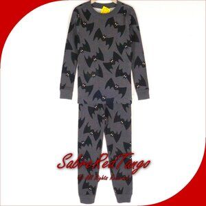 NWT Hanna Andersson Organic Long Johns Pajamas Halloween Batty Print 100 4T 4